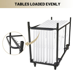 Folding Chair and Table Dolly Cart with 4 Casters