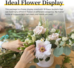 Flower Display Stand with 16pcs Buckets