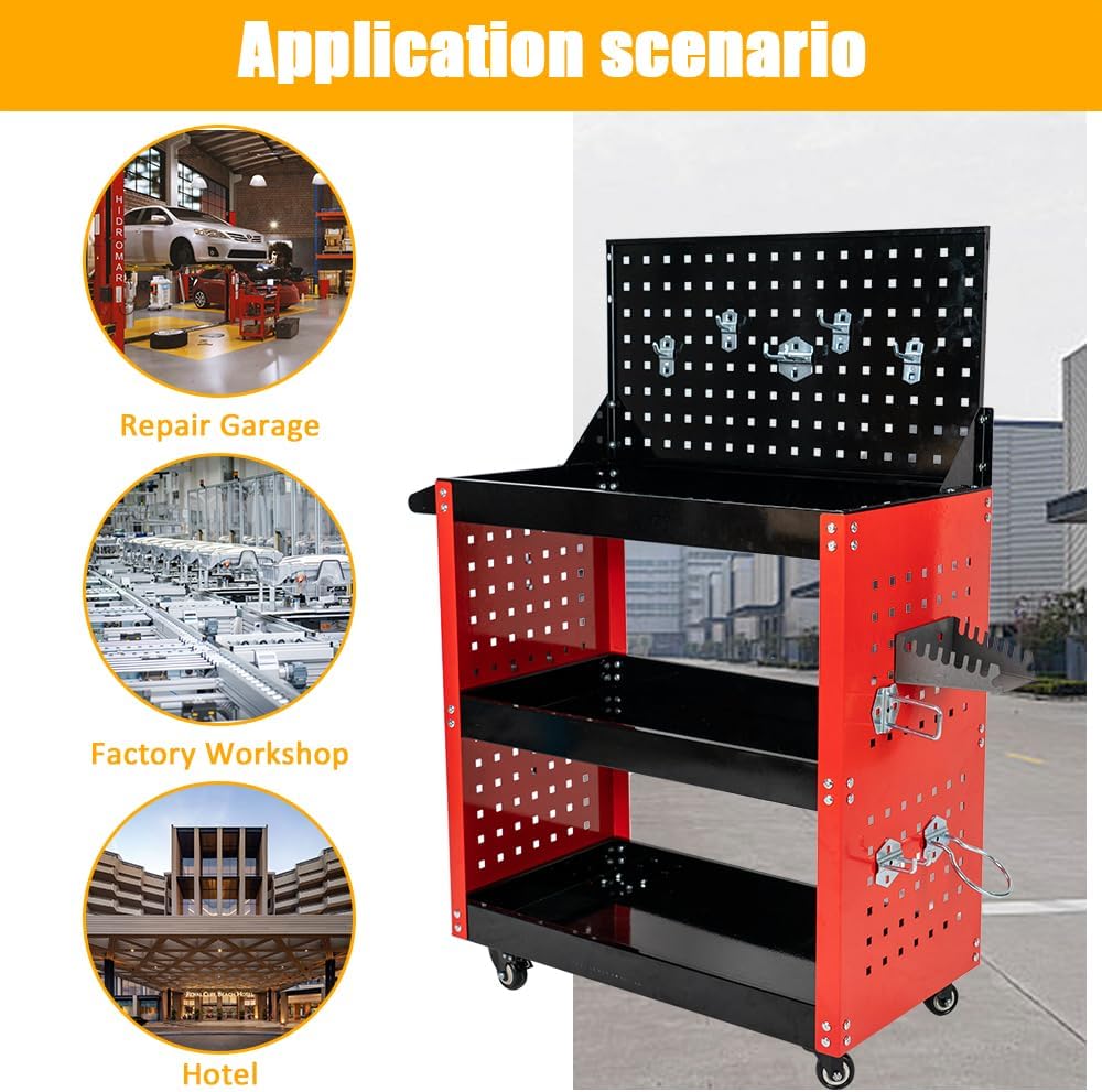 660lbs Load Capacity Heavy Duty Mechanic Tool Storage Cart