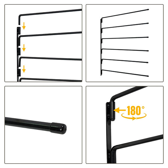 6-Tier 180 Degree Swing Out Saddle Pad Rack Wall Mount