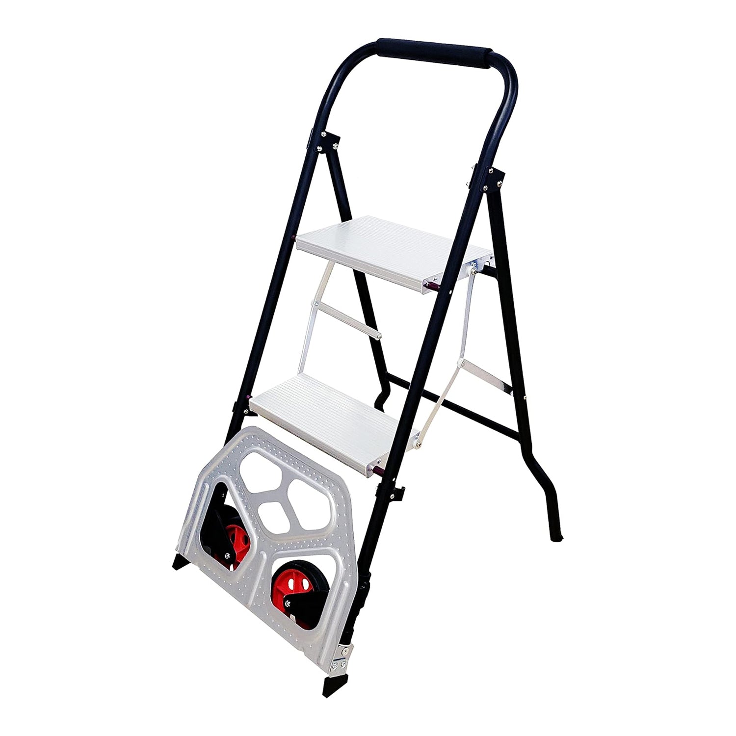 2 in 1 Aluminum Hand Truck Dolly and 2 Step Ladder