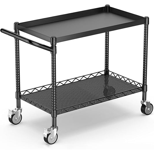 2 Tier 900LBS Utility Cart with Wheels and Handles