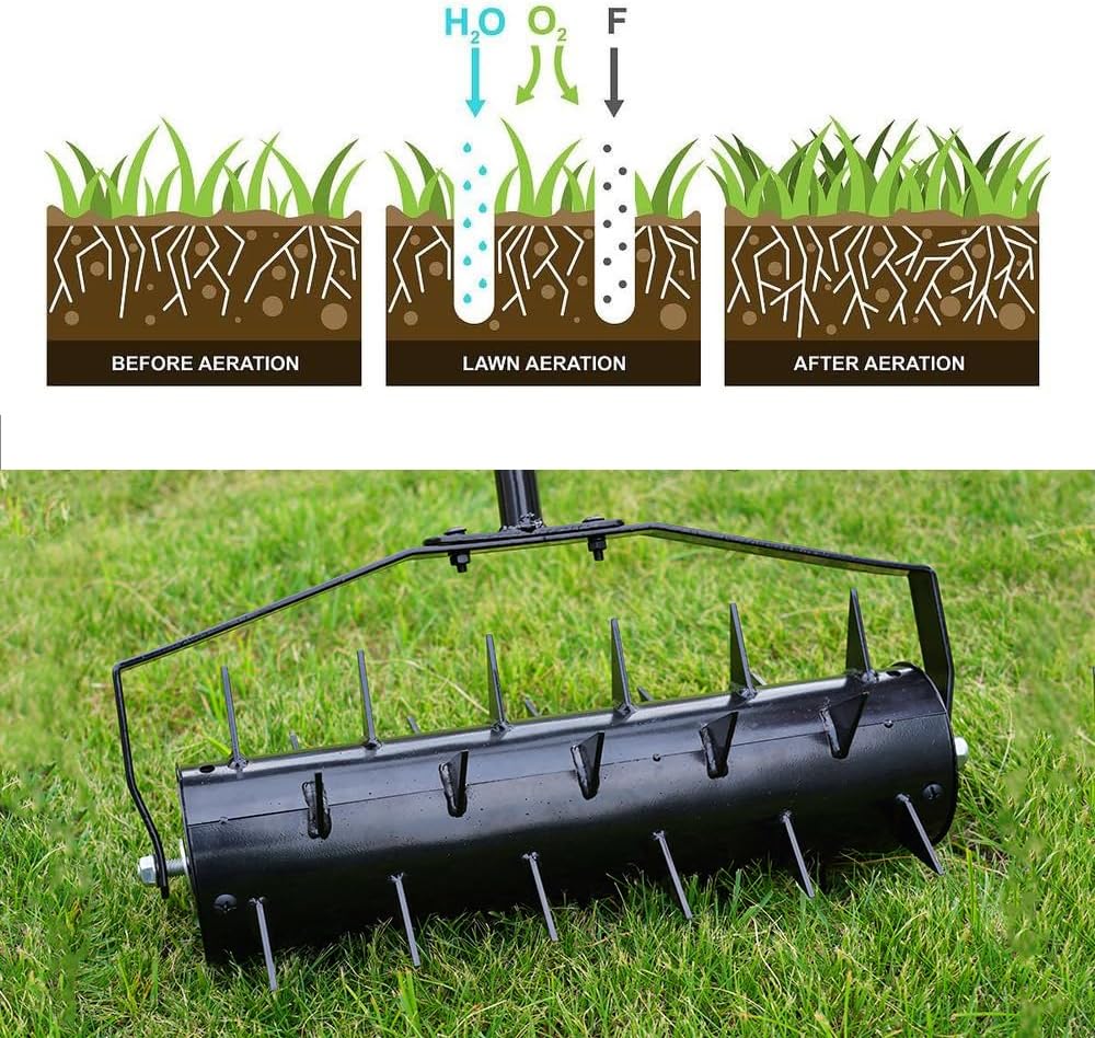 Upgrade Manual Aerator Lawn Tool with Tine Spikes