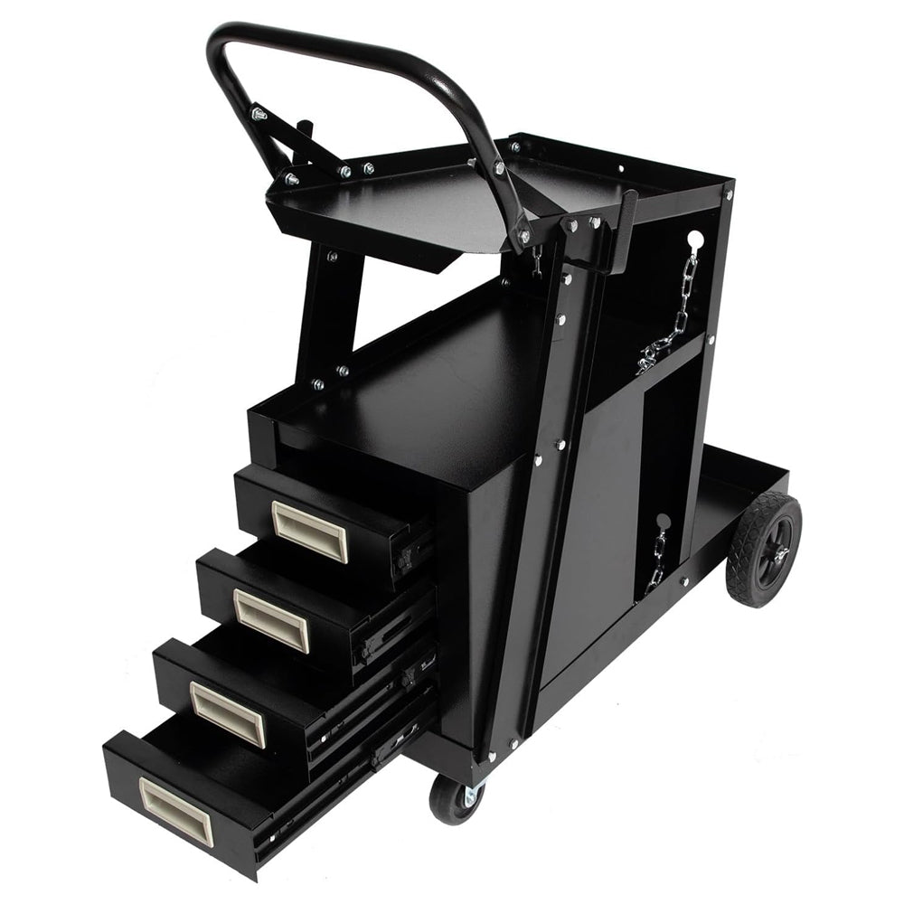 2-Tier 4 Drawers Welder Cart with 265LB Capacity