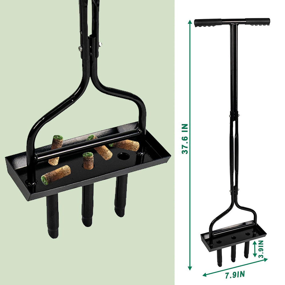 Lawn Aerator with Soil Core Storage Basket Tray 37.6”