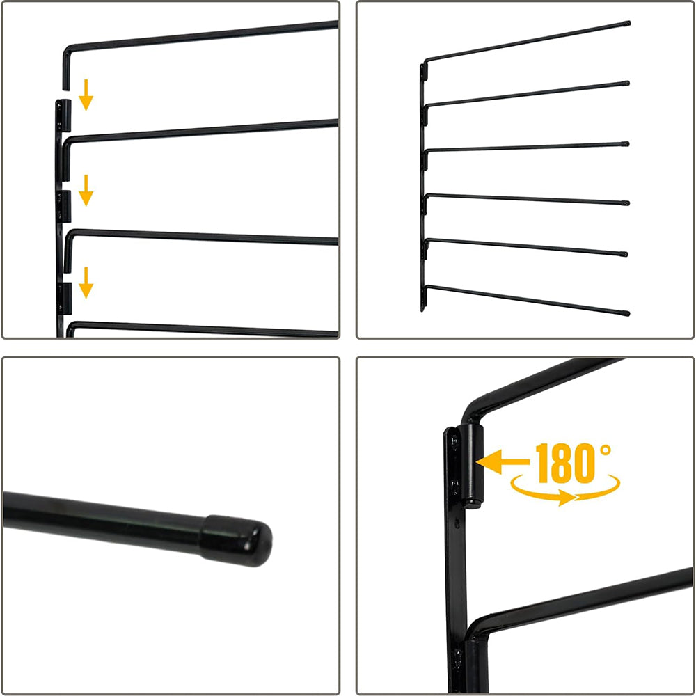 6-Tier 180 Degree Swing Out Saddle Pad Rack Wall Mount